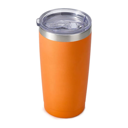JUNSUNMAY 600ml 304 Stainless Steel Vacuum Insulated Coffee Travel Mug Double Wall Thermal Cup(Orange)