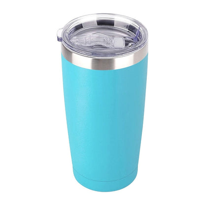 JUNSUNMAY 600ml 304 Stainless Steel Vacuum Insulated Coffee Travel Mug Double Wall Thermal Cup(Light Blue)