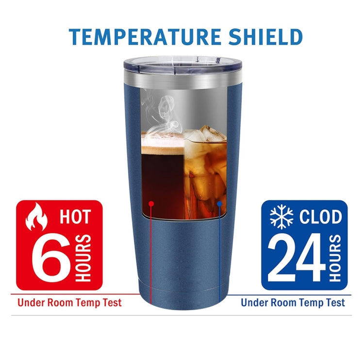 JUNSUNMAY 600ml 304 Stainless Steel Vacuum Insulated Coffee Travel Mug Double Wall Thermal Cup(Steel Color)
