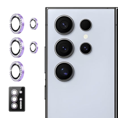 Pour Samsung Galaxy S25 Ultra 5G ENKAY AR Anti-reflet Verre d'objectif de caméra en anneau diamant individuel Film complet (violet clair)