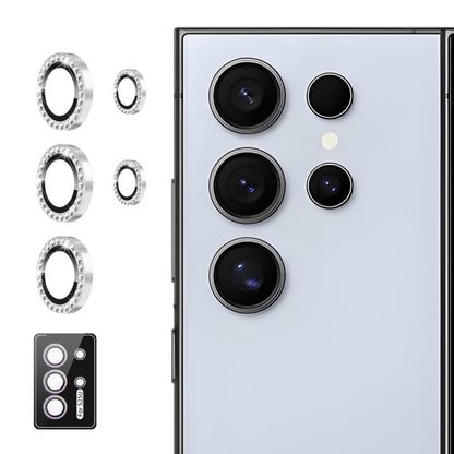 For Samsung Galaxy S25 Ultra 5G ENKAY AR Anti-reflection Individual Diamond Ring Camera Lens Glass Full Film(Silver)