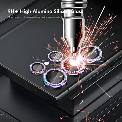 For Samsung Galaxy S25 Ultra 5G ENKAY AR Anti-reflection Individual Diamond Ring Camera Lens Glass Full Film(Colorful)