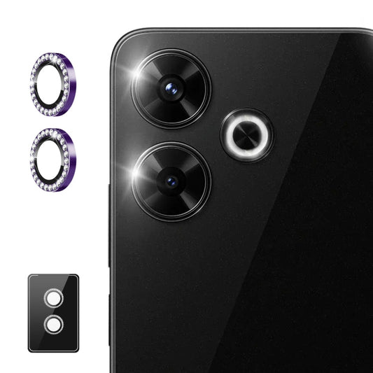 For Xiaomi Redmi 13 4G ENKAY AR Anti-reflection Individual Diamond Ring Camera Lens Glass Full Film(Deep Purple)