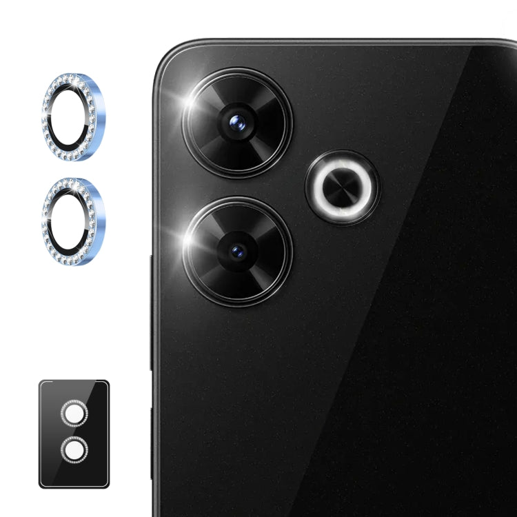 Pour Xiaomi Redmi 13 4G ENKAY AR Anti-reflet Verre de Protection d'Objectif de Caméra Bague Diamant Individuelle Film Intégral (Bleu Sierra)