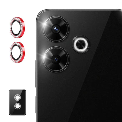 For Xiaomi Redmi 13 4G ENKAY AR Anti-reflection Individual Diamond Ring Camera Lens Glass Full Film(Red)
