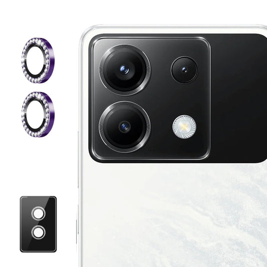 For Xiaomi Poco X6 / Redmi Note 13 Pro 5G ENKAY AR Anti-reflection Individual Diamond Ring Camera Lens Glass Full Film(Deep Purple)