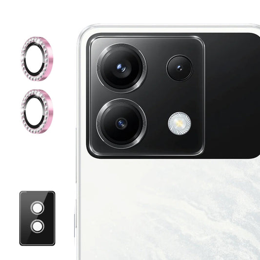 For Xiaomi Poco X6 / Redmi Note 13 Pro 5G ENKAY AR Anti-reflection Individual Diamond Ring Camera Lens Glass Full Film(Pink)