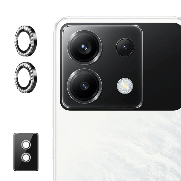 For Xiaomi Poco X6 / Redmi Note 13 Pro 5G ENKAY AR Anti-reflection Individual Diamond Ring Camera Lens Glass Full Film(Black)