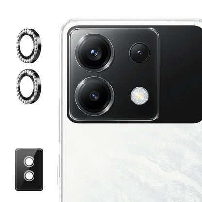 For Xiaomi Poco X6 / Redmi Note 13 Pro 5G ENKAY AR Anti-reflection Individual Diamond Ring Camera Lens Glass Full Film(Black)