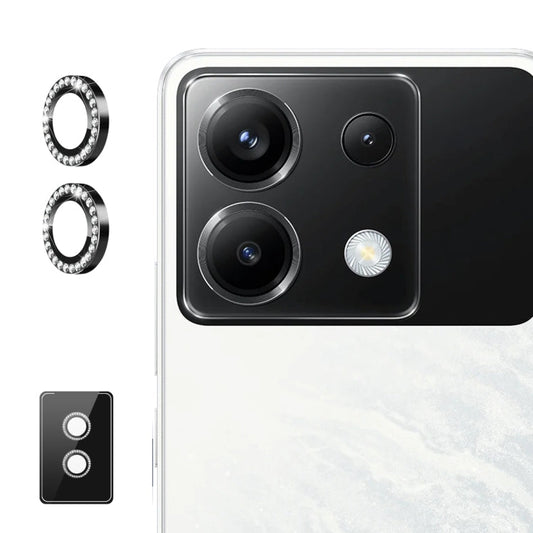 For Xiaomi Poco X6 / Redmi Note 13 Pro 5G ENKAY AR Anti-reflection Individual Diamond Ring Camera Lens Glass Full Film(Black)