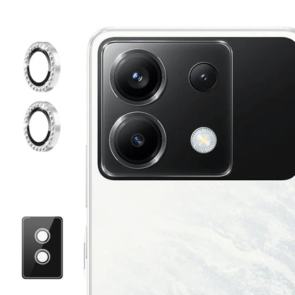 For Xiaomi Poco X6 / Redmi Note 13 Pro 5G ENKAY AR Anti-reflection Individual Diamond Ring Camera Lens Glass Full Film(Silver)