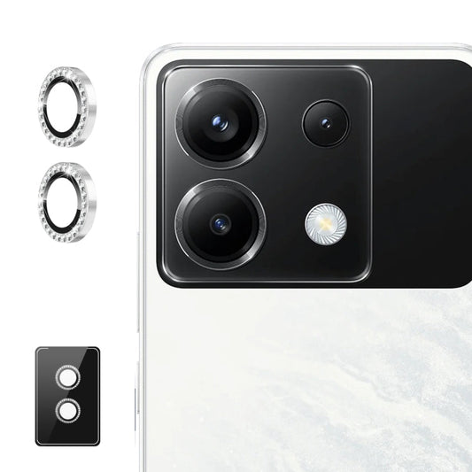 For Xiaomi Poco X6 / Redmi Note 13 Pro 5G ENKAY AR Anti-reflection Individual Diamond Ring Camera Lens Glass Full Film(Silver)