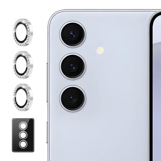 For Samsung Galaxy S24 FE 5G ENKAY AR Anti-reflection Individual Diamond Ring Camera Lens Glass Full Film(Silver)