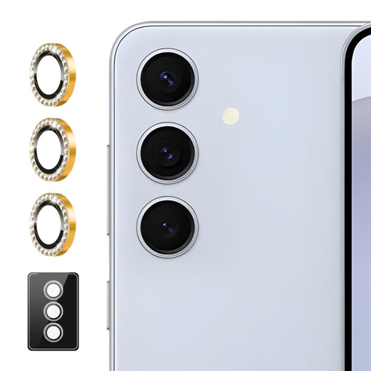 For Samsung Galaxy A25 ENKAY AR Anti-reflection Individual Diamond Ring Camera Lens Glass Full Film(Golden)