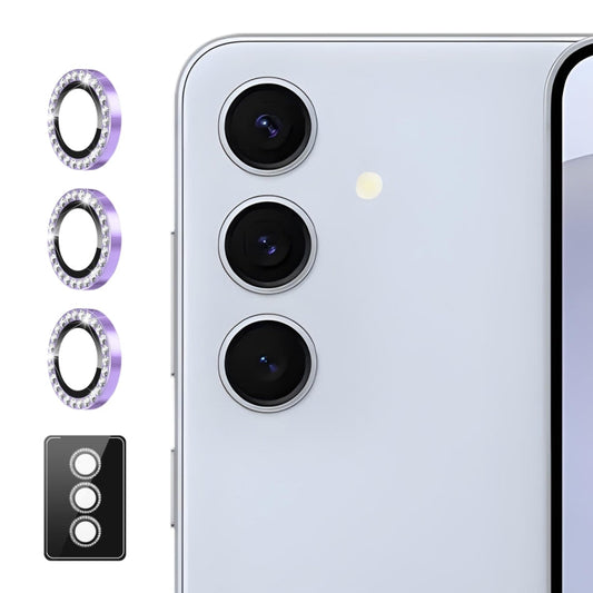 For Samsung Galaxy S24+ 5G ENKAY AR Anti-reflection Individual Diamond Ring Camera Lens Glass Full Film(Light Purple)