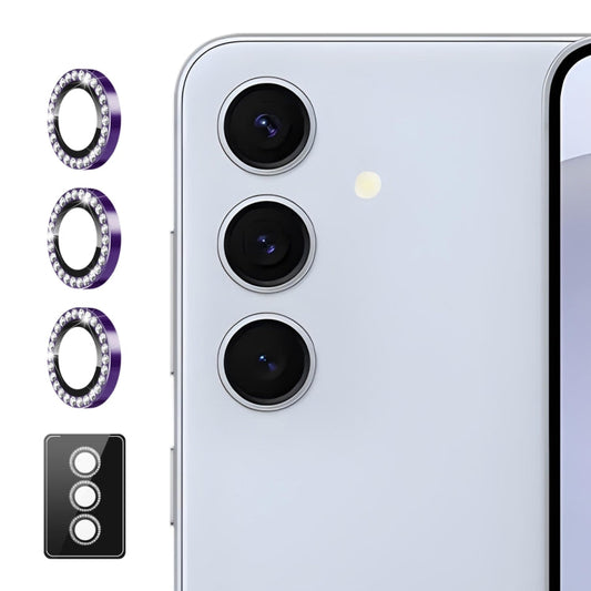 For Samsung Galaxy A15 ENKAY AR Anti-reflection Individual Diamond Ring Camera Lens Glass Full Film(Deep Purple)