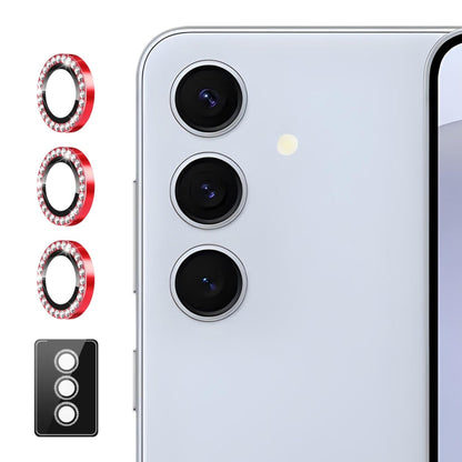 For Samsung Galaxy A35 / A55 ENKAY AR Anti-reflection Individual Diamond Ring Camera Lens Glass Full Film(Red)