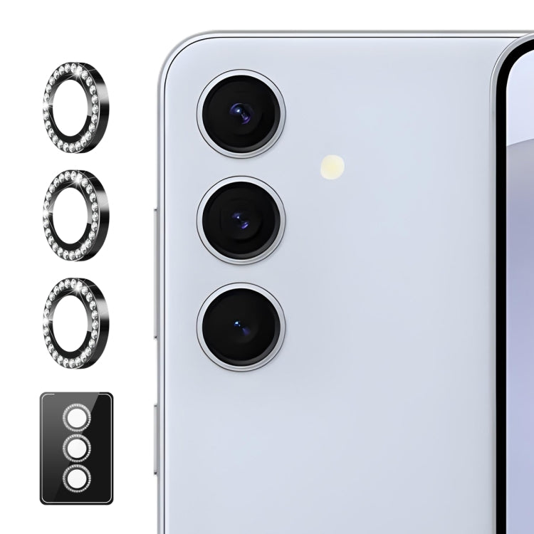 For Samsung Galaxy A16 ENKAY AR Anti-reflection Individual Diamond Ring Camera Lens Glass Full Film(Black)