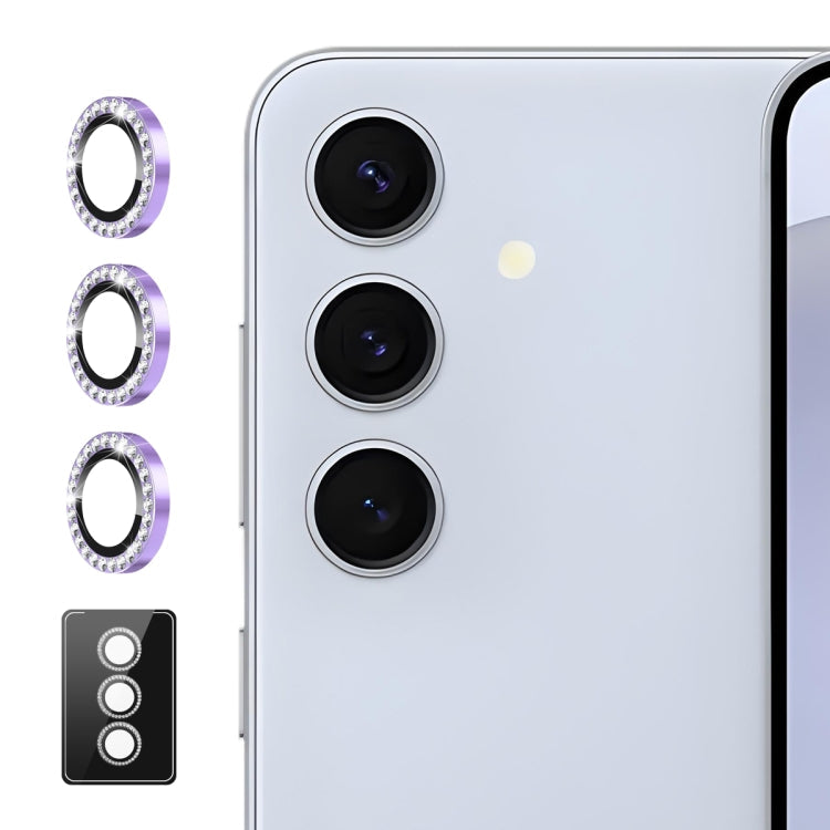 Pour Samsung Galaxy A16 ENKAY AR Film Complet en Verre pour Objectif de Caméra Anti-Reflet Bague Diamant Individuelle (Violet Clair)