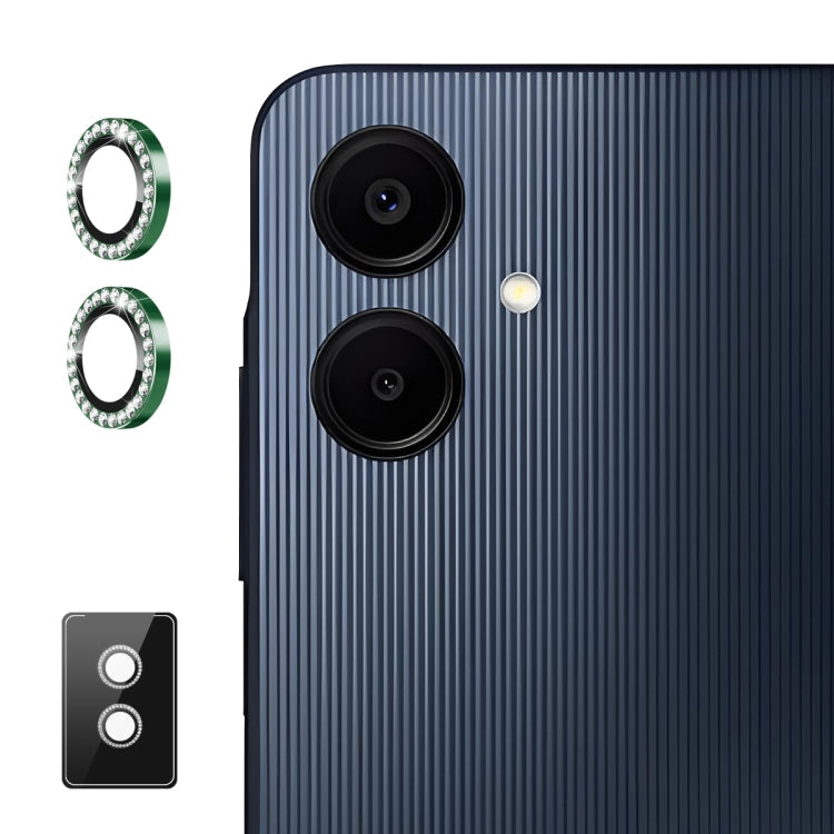 Pour Samsung Galaxy A06 4G ENKAY AR Anti-reflet Verre d'objectif d'appareil photo en forme de diamant individuel Film complet (Vert foncé)