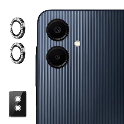 For Samsung Galaxy A06 4G ENKAY AR Anti-reflection Individual Diamond Ring Camera Lens Glass Full Film(Black)