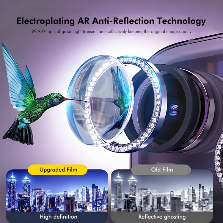 For Samsung Galaxy S24+ 5G ENKAY AR Anti-reflection Individual Diamond Ring Camera Lens Glass Full Film(Colorful)