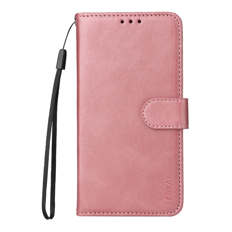 For Xiaomi 15 ENKAY Card Wallet Calf Texture Leather Phone Case with Screen Film(Pink)