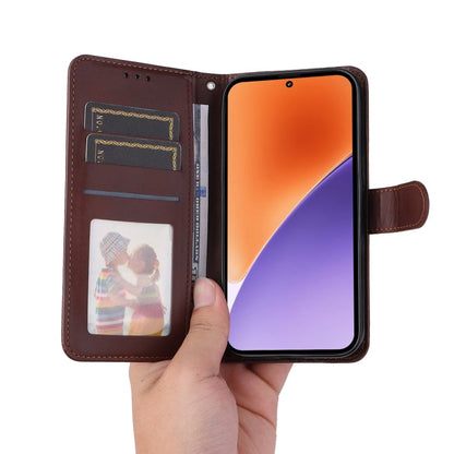 For Xiaomi 15 ENKAY Card Wallet Calf Texture Leather Phone Case with Screen Film(Pink)