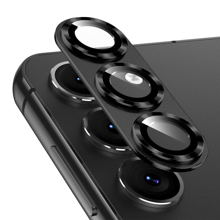 For Samsung Galaxy S25 5G ENKAY Hat-Prince 9H Rear Camera Lens Aluminium Alloy Tempered Glass Film(Black)