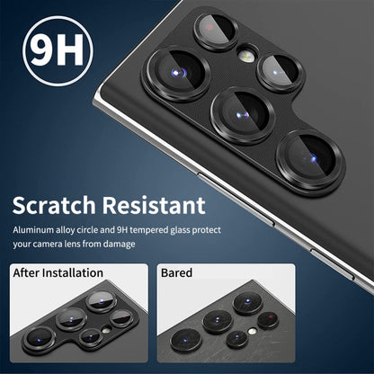 For Samsung Galaxy S25 5G ENKAY Hat-Prince 9H Rear Camera Lens Aluminium Alloy Tempered Glass Film(Black)