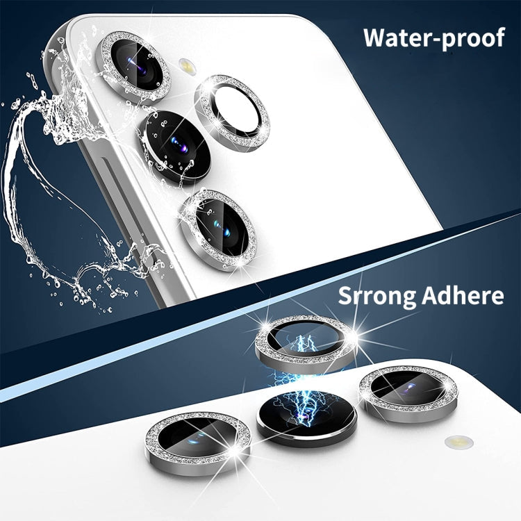 For Samsung Galaxy S25 5G ENKAY Hat-Prince 9H Rear Camera Lens Glitter Aluminium Alloy Tempered Glass Film(Black)