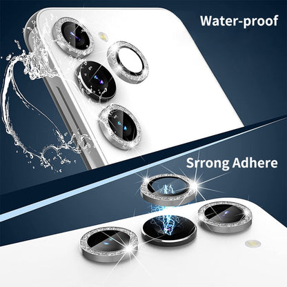 For Samsung Galaxy S25 5G ENKAY Hat-Prince 9H Rear Camera Lens Glitter Aluminium Alloy Tempered Glass Film(Black)