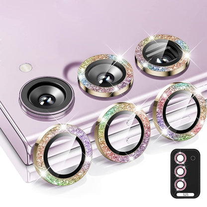 For Samsung Galaxy S25 5G ENKAY Hat-Prince 9H Rear Camera Lens Glitter Aluminium Alloy Tempered Glass Film(Colorful)