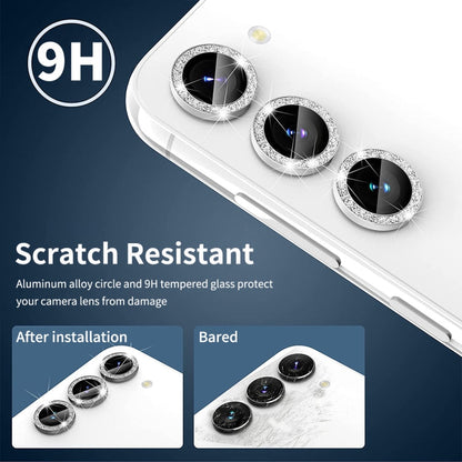 For Samsung Galaxy S25 5G ENKAY Hat-Prince 9H Rear Camera Lens Glitter Aluminium Alloy Tempered Glass Film(Colorful)