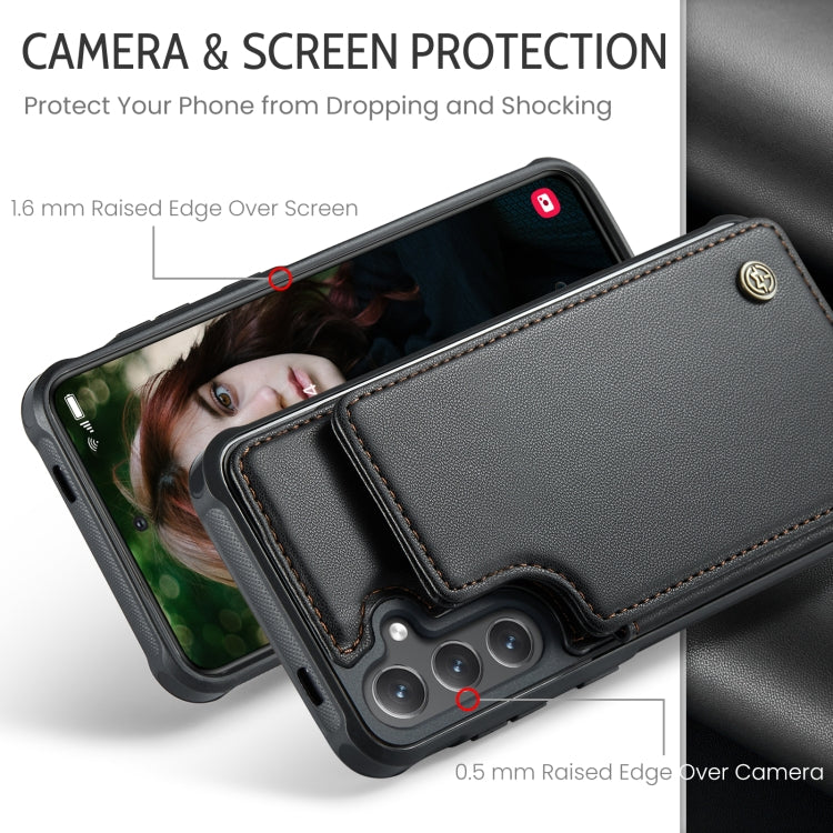 For Samsung Galaxy S25 5G CaseMe C22 Card Slots Holder RFID Anti-theft Phone Case(Black)