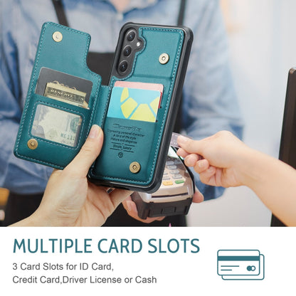 Pour Samsung Galaxy S25 5G Étui de téléphone anti-vol RFID avec porte-cartes CaseMe C22 (vert)