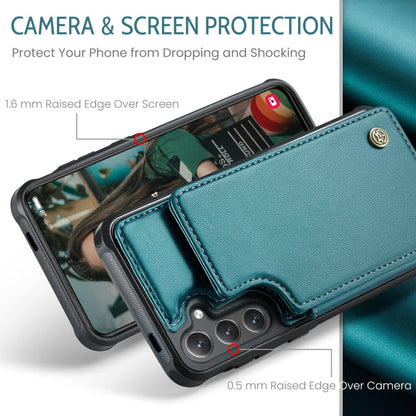 Pour Samsung Galaxy S25 5G Étui de téléphone anti-vol RFID avec porte-cartes CaseMe C22 (vert)