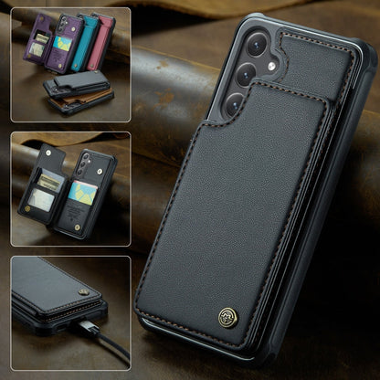 For Samsung Galaxy S25+ 5G CaseMe C22 Card Slots Holder RFID Anti-theft Phone Case(Black)