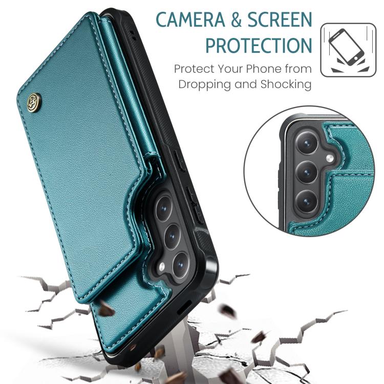 For Samsung Galaxy S25+ 5G CaseMe C22 Card Slots Holder RFID Anti-theft Phone Case(Green)