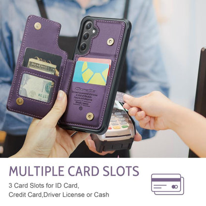 For Samsung Galaxy S25+ 5G CaseMe C22 Card Slots Holder RFID Anti-theft Phone Case(Purple)