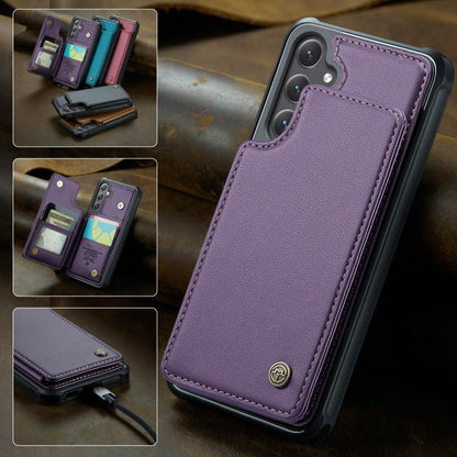 For Samsung Galaxy S25+ 5G CaseMe C22 Card Slots Holder RFID Anti-theft Phone Case(Purple)