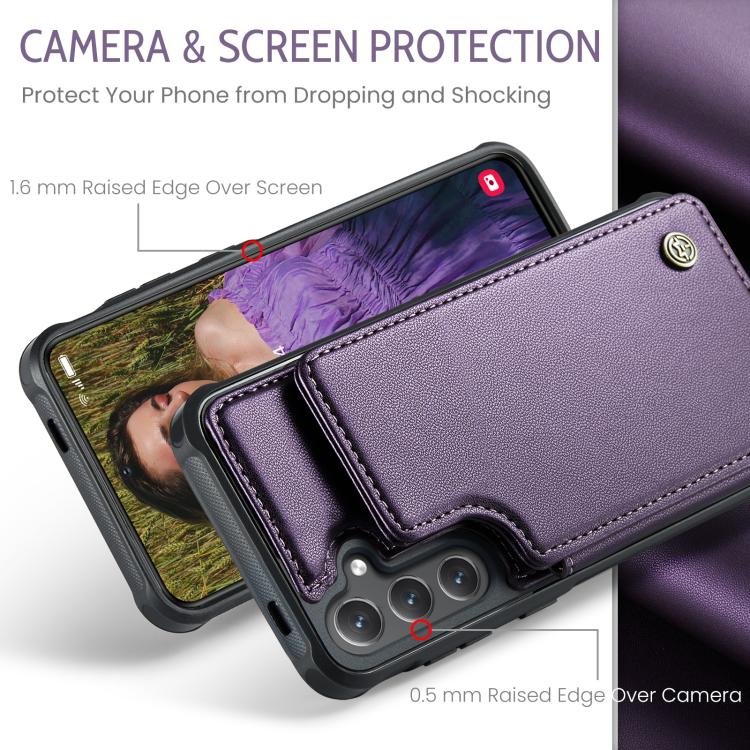 For Samsung Galaxy S25+ 5G CaseMe C22 Card Slots Holder RFID Anti-theft Phone Case(Purple)