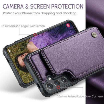 For Samsung Galaxy S25+ 5G CaseMe C22 Card Slots Holder RFID Anti-theft Phone Case(Purple)