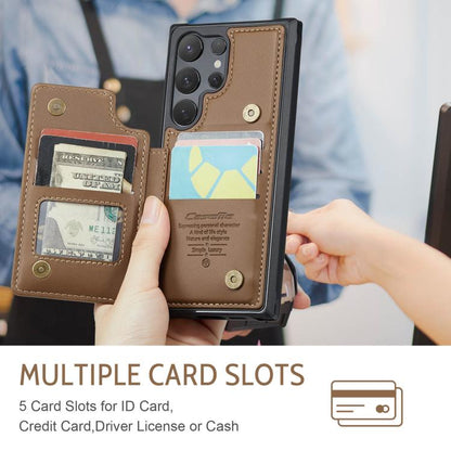 For Samsung Galaxy S25 Ultra 5G CaseMe C22 Card Slots Holder RFID Anti-theft Phone Case(Brown)