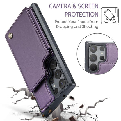 Pour Samsung Galaxy S25 Ultra 5G Étui de téléphone CaseMe C22 avec porte-cartes et protection RFID anti-vol (violet)
