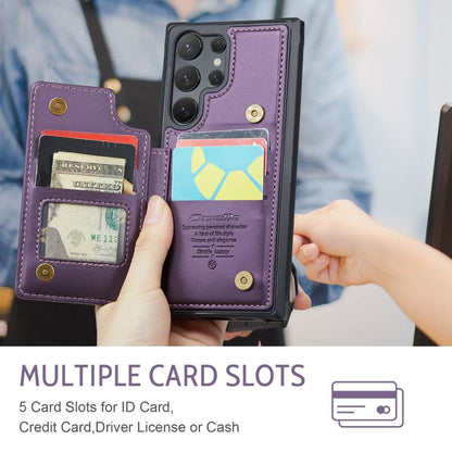 Pour Samsung Galaxy S25 Ultra 5G Étui de téléphone CaseMe C22 avec porte-cartes et protection RFID anti-vol (violet)