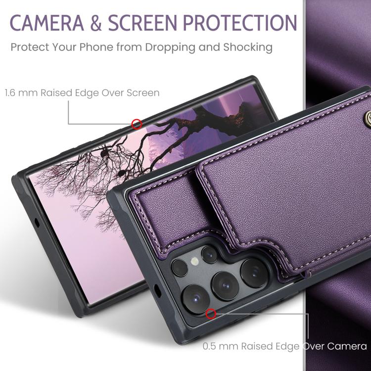 Pour Samsung Galaxy S25 Ultra 5G Étui de téléphone CaseMe C22 avec porte-cartes et protection RFID anti-vol (violet)
