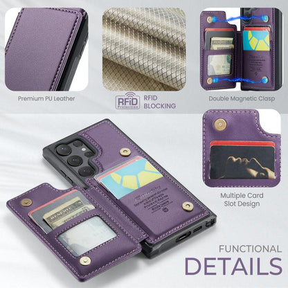 Pour Samsung Galaxy S25 Ultra 5G Étui de téléphone CaseMe C22 avec porte-cartes et protection RFID anti-vol (violet)