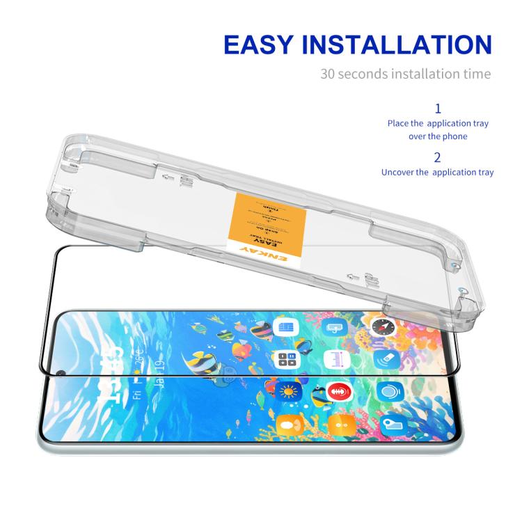 Pour Xiaomi 15 Film de protection intégral en verre silicium haute teneur en alumine ENKAY Easy Install 0,18 mm, compatible déverrouillage ultrasonique