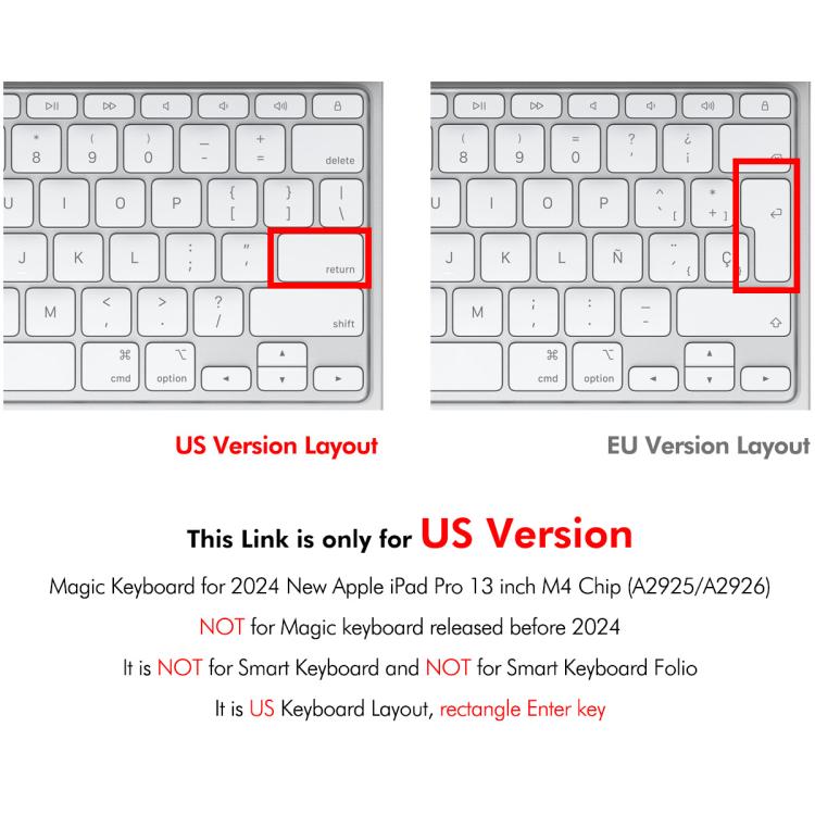 For iPad Pro 13 M4 2024 ENKAY US Version Magic Keyboard Cover Soft TPU Protective Film